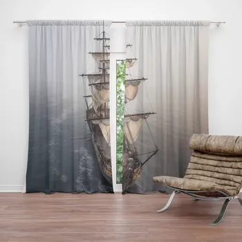 Závěs Sablio Závěs Plachetnice na klidném moři: 2ks 140x250cm