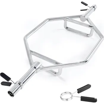 Vevor Trap bar (hex bar) 50 mm, nosnost 360 kg, drážkované úchopy pro dřepy