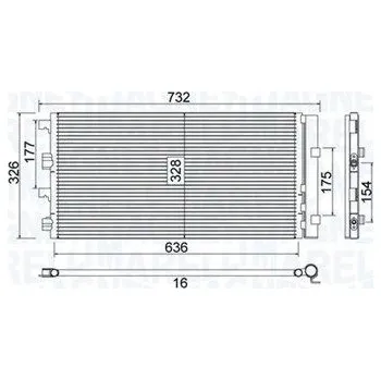 Výparník klimatizace Kondenzátor, klimatizace MAGNETI MARELLI 350203797000
