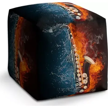 Taburet Sablio Taburet Cube Ohnivý saxofon: 40x40x40 cm