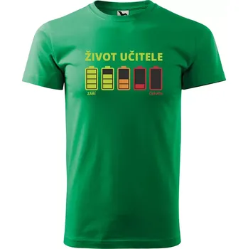 Sablio Tričko s potiskem Život učitele Září-Červen - zelené S