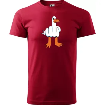 Pánské tričko Sablio Tričko s potiskem Fuck Duck - červené S