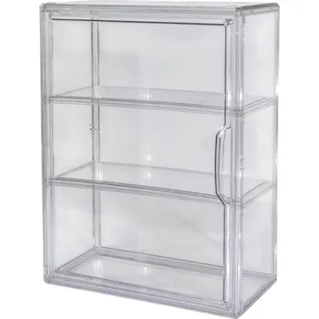Knihovna Průhledná akrylová vitrína 27 x 14 x 36 cm Dvoupatrová vitrína s 2 policemi Čirý akryl Organizér na sbírky Modely Figury Dekorace