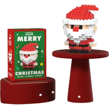 ostatní stavebnice Vánoční stavebnice Santa Claus 5,1 x 3,6 x 6,9 cm 174 ks Mikro kostky Plastový model Mini stavebnice Vánoční dekorace