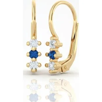 Náušnice Couple, Dívčí náušnice Lumine, žluté zlato se zirkony, 585-66-3-0468.0Z00.0.00.112.07