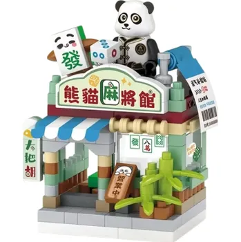 ostatní stavebnice Stavebnice obchod Mahjong salon 5,5 x 4 x 6,5 cm 190 ks MINI dům Panda Vlasy Vousy Stavební bloky pro děti Dívky Chlapce Kreativní hračka Dárek