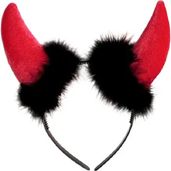 Karnevalový doplněk Folat Čelenka ďábelské rohy červené
