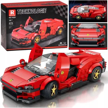 ostatní stavebnice STAVEBNICE SPORTOVNÍ ČERVENÉ AUTO ZÁVODNÍ AUTOMOBIL OTEVÍRACÍ DVEŘE NAHORU