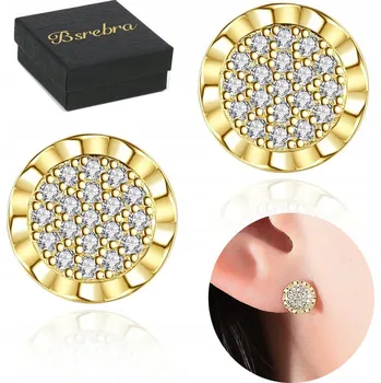 Náušnice Zlaté stříbrné náušnice ryzost 925 se Zirkony STŘÍBRO Puzety Dámské