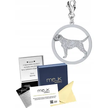 Přívěsek Stříbrný přívěsek se psem plemene Border Terrier DEDIKACE DÁREK