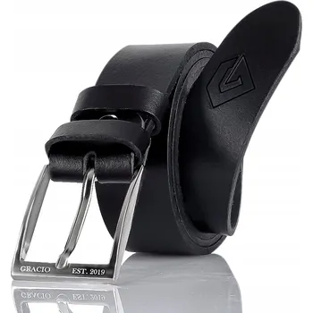 Opasek GRACIO pánský pásek černý PRAVÁ kůže SPONA