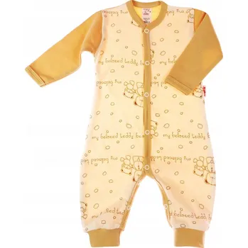Kojenecký overall OVERAL DLOUHÝ RUKÁV rampers , Medvídci béžová 80 KLEKLE