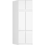 Rohová šatní skříň s nástavbou S100 - bílá 205981776
