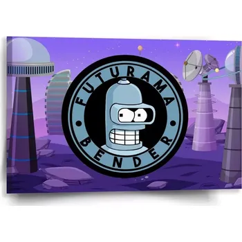 Obraz Sablio Obraz Futurama Bender Planeta s vysílači - 60x40 cm