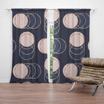 Závěs Sablio Závěs Kruhy a puntíky: 2ks 140x250cm