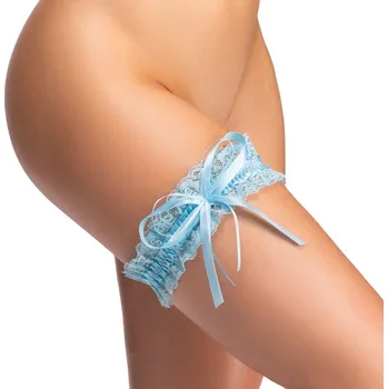 Dámské erotické prádlo Cottelli Accessoires Krajkový podvazek modrý