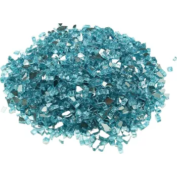 Vevor Skleněné kamínky do krbu 10 lbs / 4.5 kg 1/2-inch / 12.7 mm aqua blue
