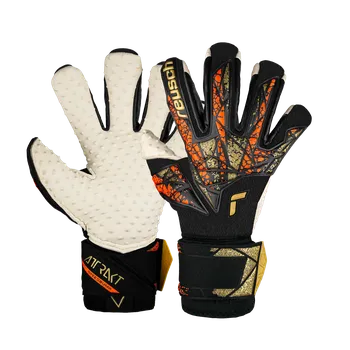 Brankářské rukavice Reusch Attrakt SpeedBump Ortho-Tec černá/zlatá/oranžová UK 10