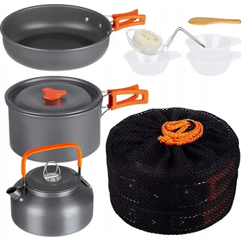 Hrnec TURISTICKÉ HRNCE SADA NÁDOBÍ VELKÁ KEMPINGOVÁ SADA HRNEC PÁNEV KONVICE