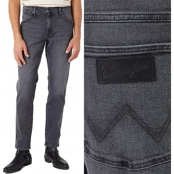 Pánské džíny Wrangler RIVER Blackout KLASICKÉ ZÚŽENÉ ŠEDÉ DŽÍNY W38 L34