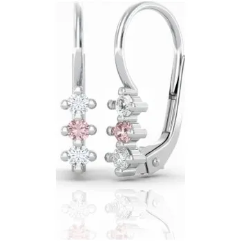 Náušnice Couple, Dívčí náušnice Lumine, bílé zlato se zirkony, 585-66-3-0468.1B00.0.00.108.07