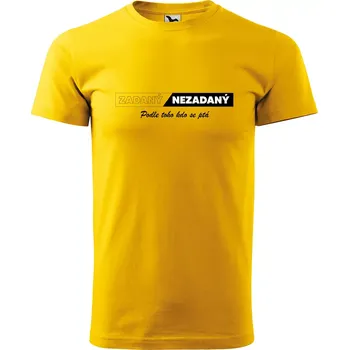 Pánské tričko Sablio Tričko s potiskem Zadaný-Nezadaný - žluté 5XL