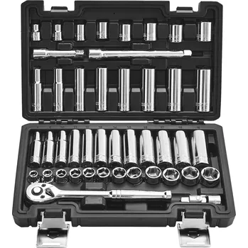 Vevor Sada nástrčných hlavic 44 dílů, 9,5 mm, sae/metrické, cr‑v