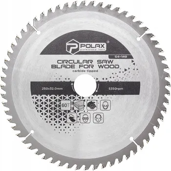 Pilový kotouč Pilový kotouč na dřevo 250x32,0/30,0 60 zubů Polax