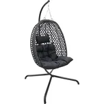 Závěsné křeslo MOLINE se stojanem, černé 218876788