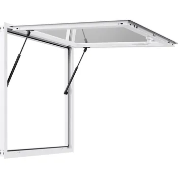 Příslušenství ke karavanu Vevor prodejní okno 92×92 cm, hliníkový rám, otevíratelné do 85°, s markýzou