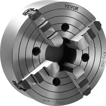 Příslušenstí k soustruhu Vevor Sklíčidlo 4-čelisťové na soustruh 250 mm, upínání 15–250 mm, litina
