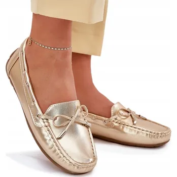 Dámské mokasíny Dámské mokasíny klasické z eko kůže zlaté 37