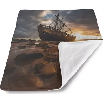 deka Sablio Deka pro miminko Vrak lodi při západu slunce - 80x100 cm