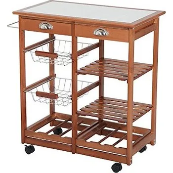 Kuchyňská skříňka Pojízdná kuchyňská skříňka Megan | hnědá