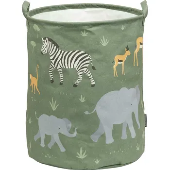 Úložný box A Little Lovely Company - úložný koš na hračky - zvířata ze savany