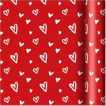 Balící papír Balicí dárkový papír - proužky a květiny - 2m x 70 cm