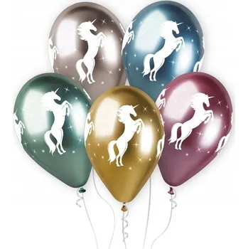 Balónek Balónky Gemar Jednorožec metalické 13" 5 ks