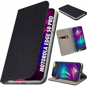 Pouzdro na mobilní telefon Flipové pouzdro pro MOTOROLA EDGE 50 PRO Obal + Sklo 9H ZAVÍRACÍ
