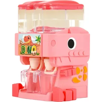 Dětský dvojitý dávkovač vody s dinosauří fontánkou Hračka na pití s horkou a studenou šťávou Realistická kuchyňská hra pro děti různé barvy růžová