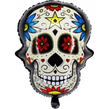 Balónek Fóliový balónek Lebka, Halloween, (65 cm * 50 cm)