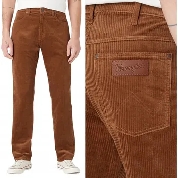 Dámské kalhoty Wrangler FRONTIER Bison volné rovné hnědé manšestrové kalhoty W32 L32