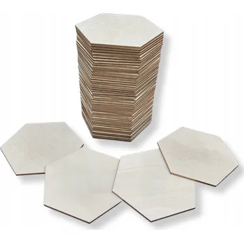 Obraz Dřevěné šestiúhelníky k dekoraci 50 KUSŮ 10 cm odznaky