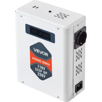 Měnič napětí Vevor Měnič napětí 3000VA 110V na 220V, 2× zásuvky, usb, lcd, ochrana