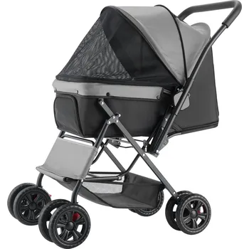 Kočárek pro psa Vevor Kočárek pro psy a kočky nosnost 44 lbs, skládací, 4 kola, síťová okna