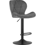 Barová židle s černou nohou WEST VELVET, šedá 220290090
