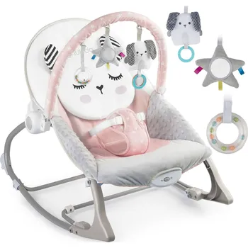 Houpací lehátko s vibracemi Nukido - růžové