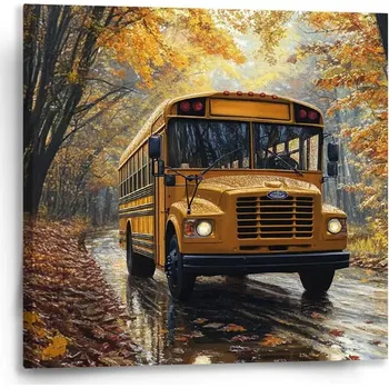 Obraz Sablio Obraz Žlutý školní autobus - 50x50 cm