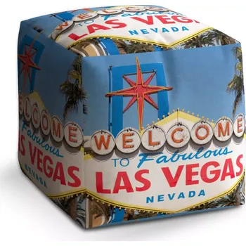 Taburet Sablio Taburet Cube Welcome to Las Vegas: 40x40x40 cm