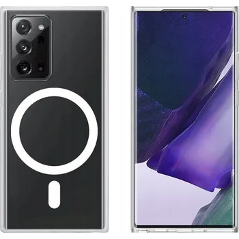 Pouzdro na mobilní telefon POUZDRO ZADNÍ KRYT MAGSAFE BEZBARVÝ PRO SAMSUNG GALAXY NOTE 20 + SKLO