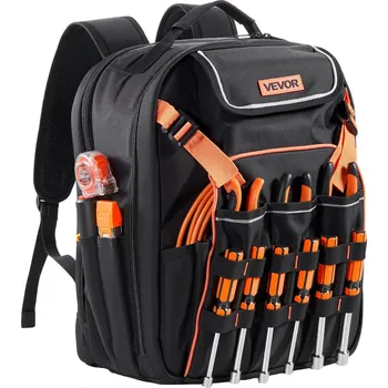 Vevor Batoh na nářadí, 45 kapes, přihrádka na notebook, vyztužené dno